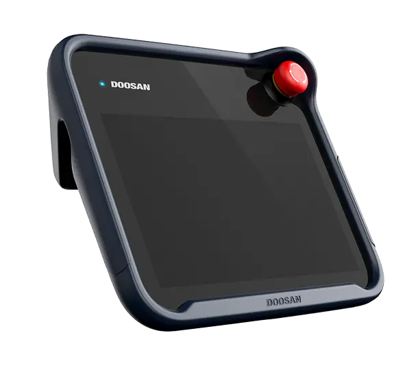 schwarz Schutzhülle für das Bedientablet von Doosan Robotics